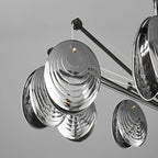 Lustres modernes réglables en métal gris argenté et métal gris