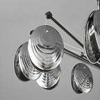 Lustres modernes réglables en métal gris argenté et métal gris