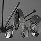 Lustres modernes réglables en métal gris argenté et métal gris