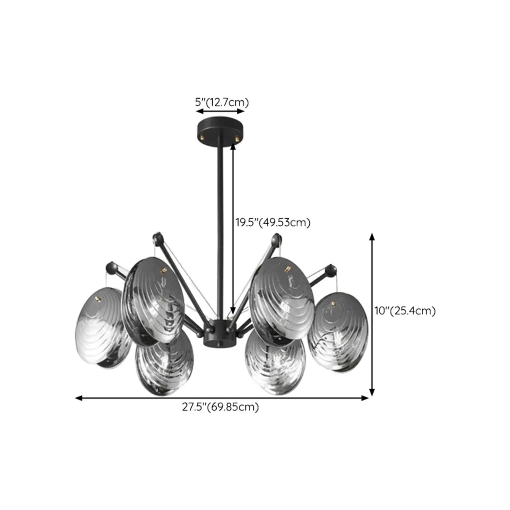Lustres modernes réglables en métal gris argenté et métal gris