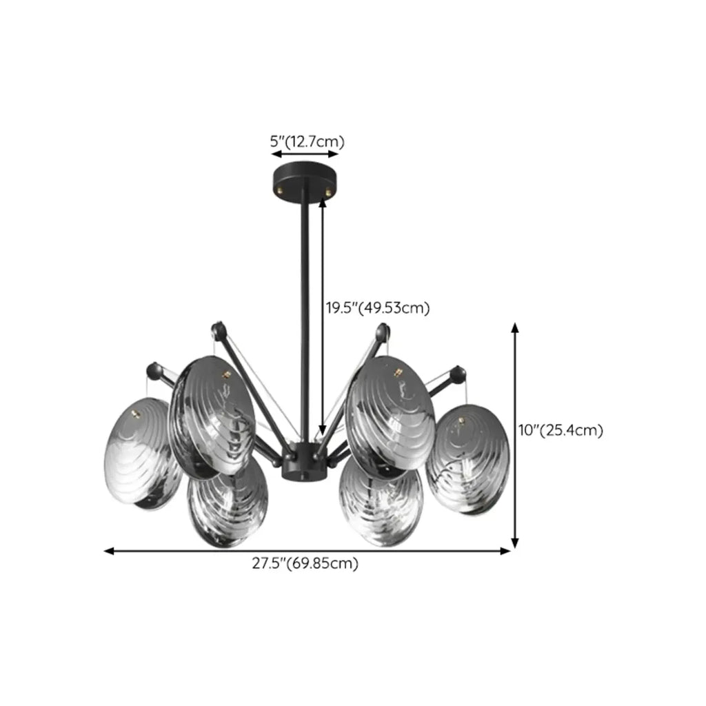 Lustres modernes réglables en métal gris argenté et métal gris