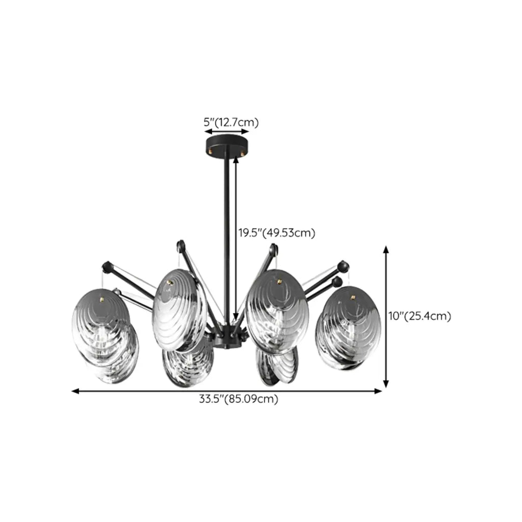Lustres modernes réglables en métal gris argenté et métal gris