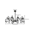 Lustres modernes réglables en métal gris argenté et métal gris