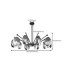 Lustres modernes réglables en métal gris argenté et métal gris