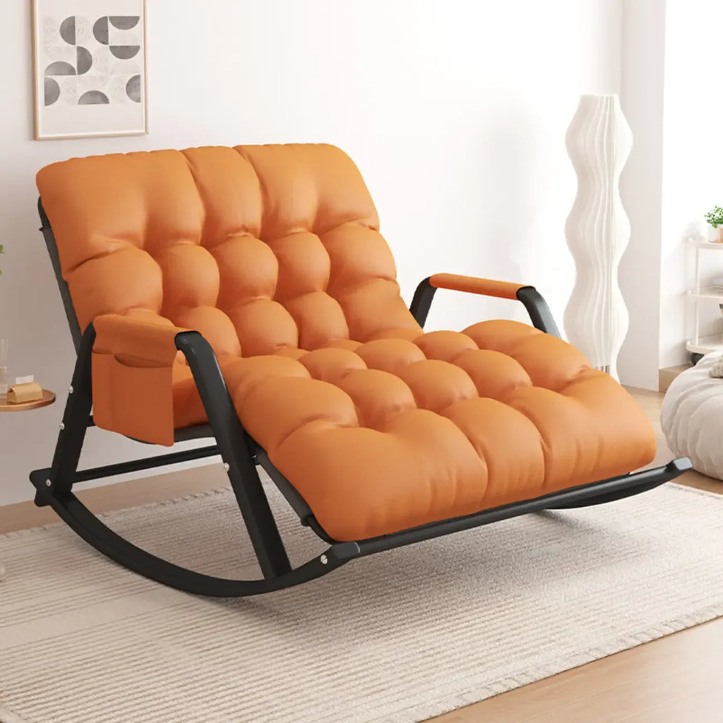 Fauteuil à bascule scandinave 2 places rembourré avec accoudoirs droits