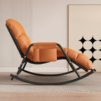 Fauteuil à bascule scandinave 2 places rembourré avec accoudoirs droits