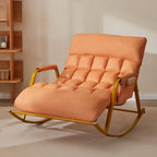 Fauteuil à bascule scandinave 2 places rembourré avec accoudoirs droits