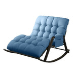 Fauteuil à bascule scandinave 2 places rembourré avec accoudoirs droits