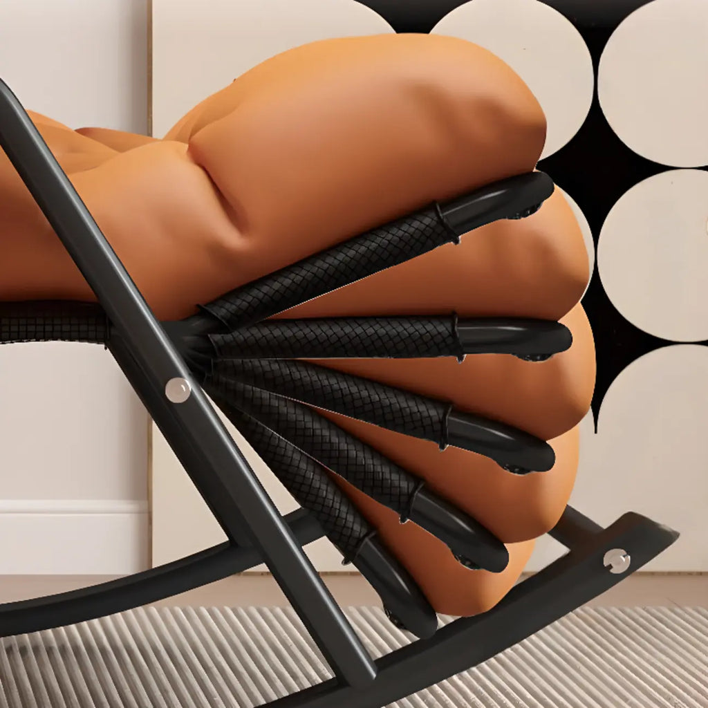 Fauteuil à bascule scandinave 2 places rembourré avec accoudoirs droits