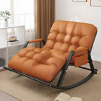 Fauteuil à bascule scandinave 2 places rembourré avec accoudoirs droits