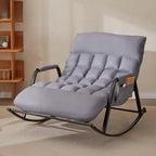 Fauteuil à bascule scandinave 2 places rembourré avec accoudoirs droits