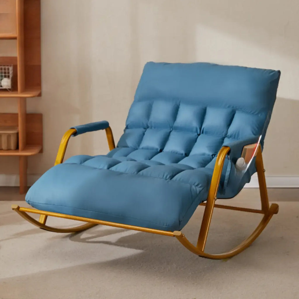 Fauteuil à bascule scandinave 2 places rembourré avec accoudoirs droits