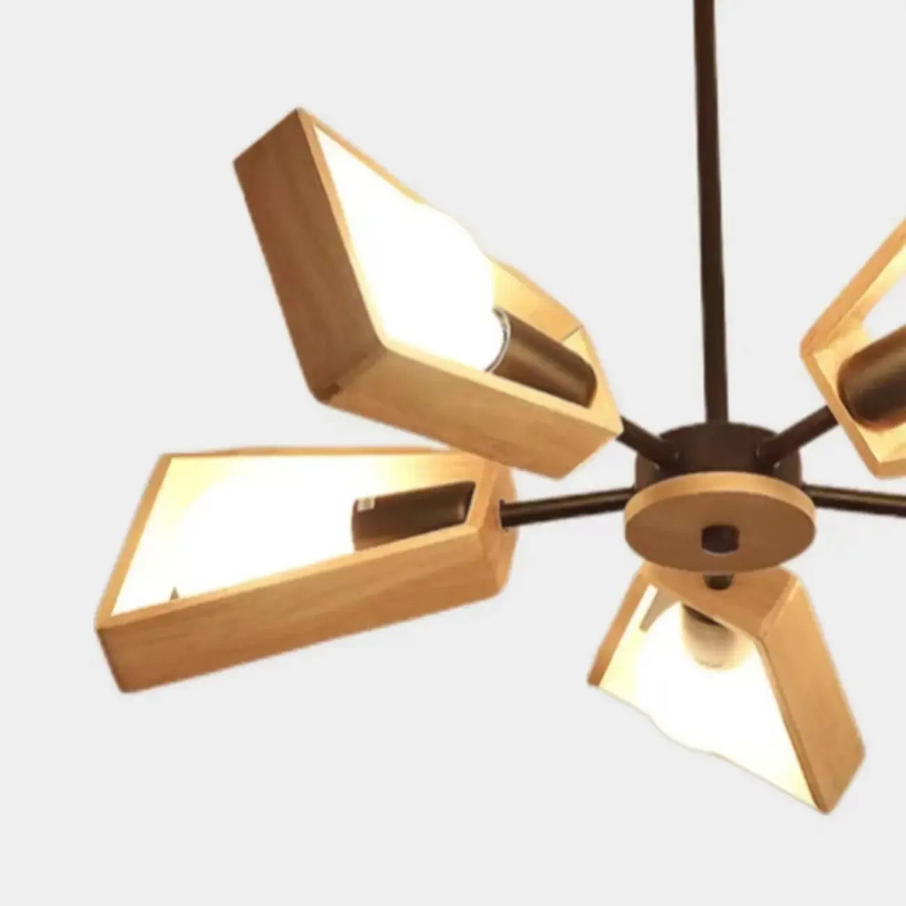 Lustre moderne en bois avec LED pour la décoration du salon