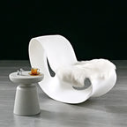 Table d'appoint ronde nordique mate pour petit canapé