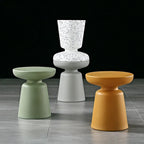 Table d'appoint ronde nordique mate pour petit canapé