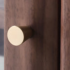 Meuble d'appoint marron à 2 tiroirs de style milieu du siècle avec porte à gaz