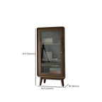 Meuble d'appoint marron à 2 tiroirs de style milieu du siècle avec porte à gaz