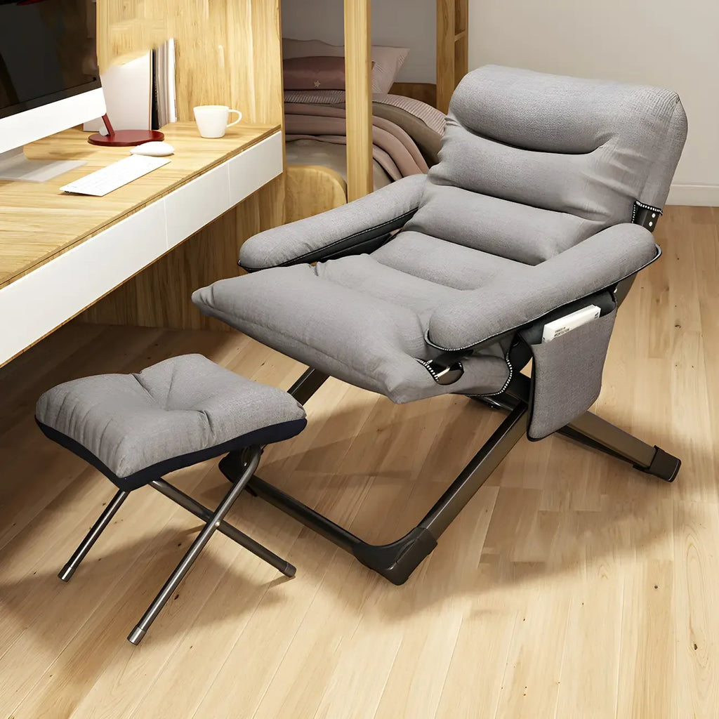 Fauteuil inclinable à bascule moderne en tissu pied-de-poule avec rangement