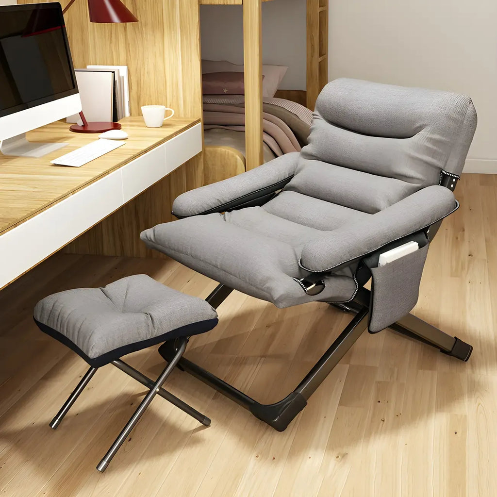Fauteuil inclinable à bascule moderne en tissu pied-de-poule avec rangement
