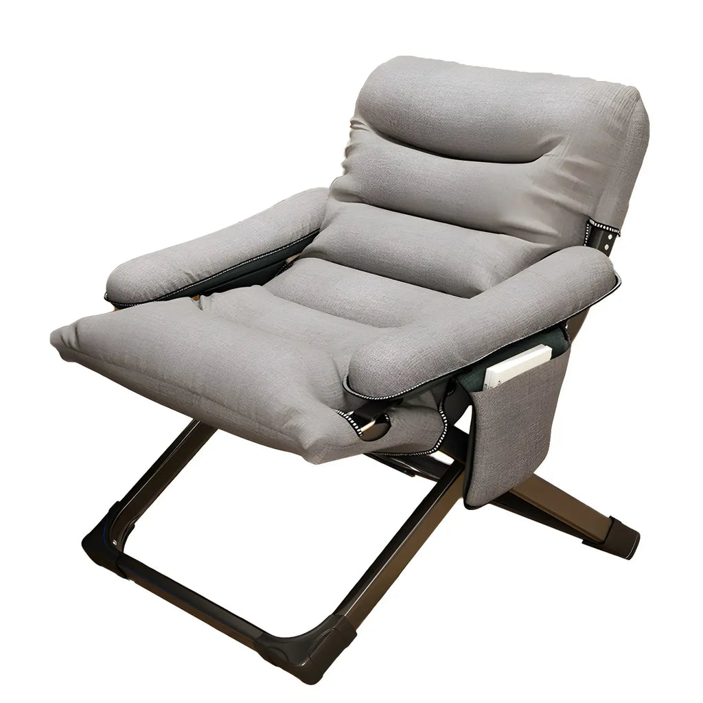Fauteuil inclinable à bascule moderne en tissu pied-de-poule avec rangement
