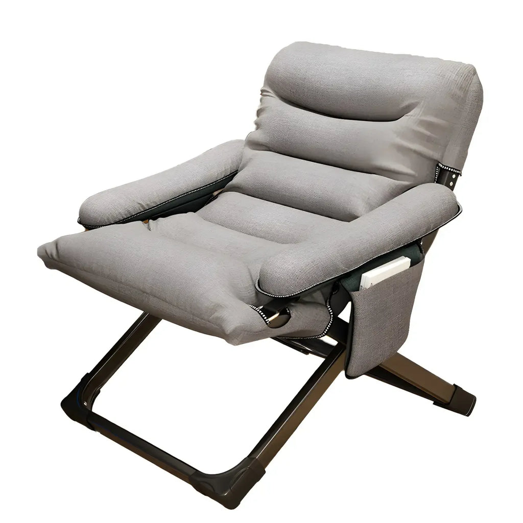 Fauteuil inclinable à bascule moderne en tissu pied-de-poule avec rangement