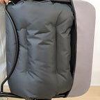 Fauteuil inclinable à bascule moderne en tissu pied-de-poule avec rangement