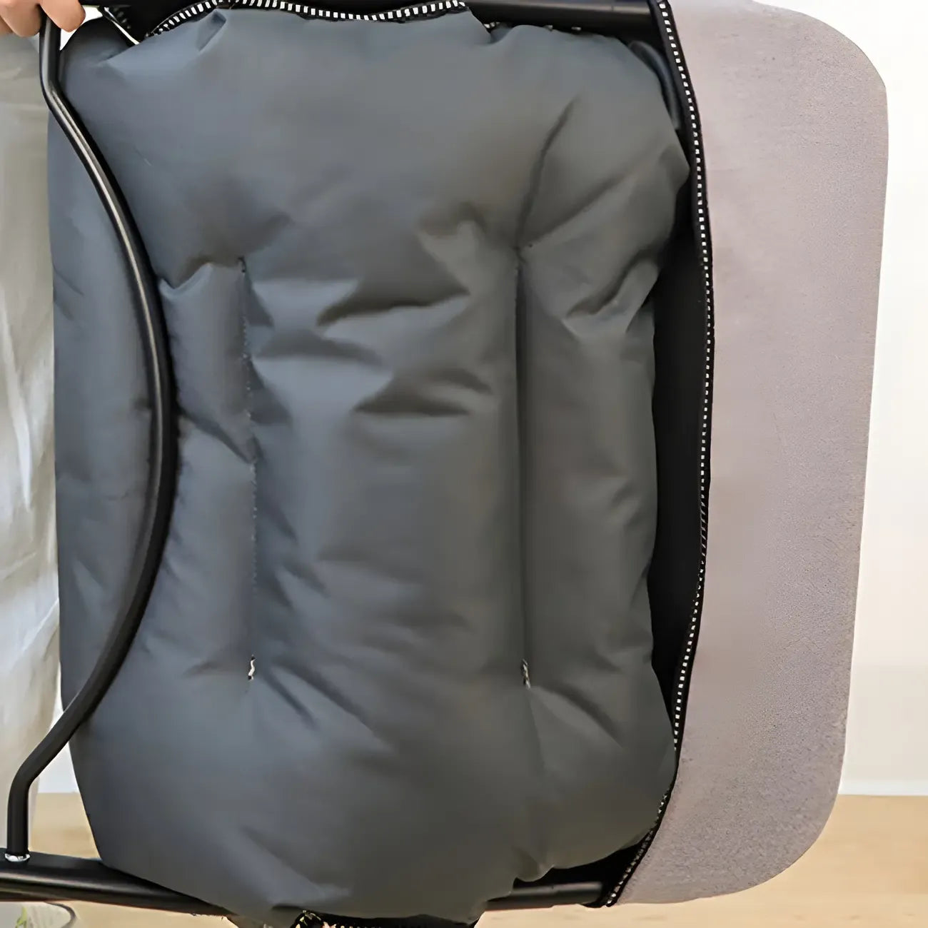 Fauteuil inclinable à bascule moderne en tissu pied-de-poule avec rangement