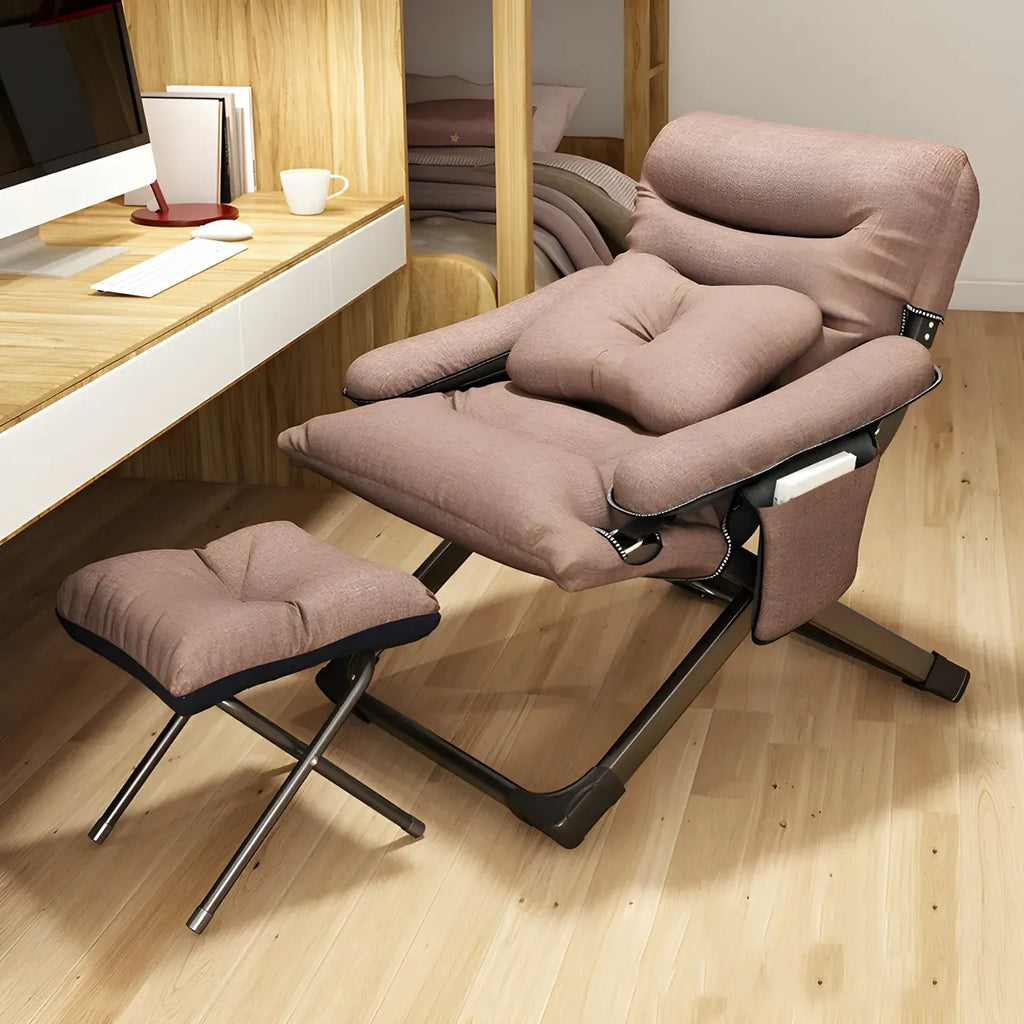Fauteuil inclinable à bascule moderne en tissu pied-de-poule avec rangement