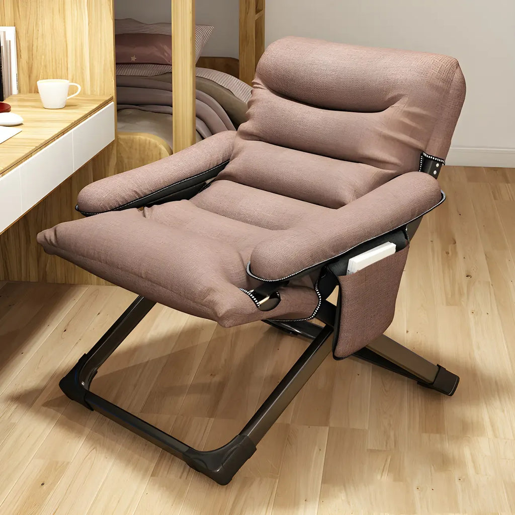 Fauteuil inclinable à bascule moderne en tissu pied-de-poule avec rangement