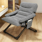 Fauteuil inclinable à bascule moderne en tissu pied-de-poule avec rangement