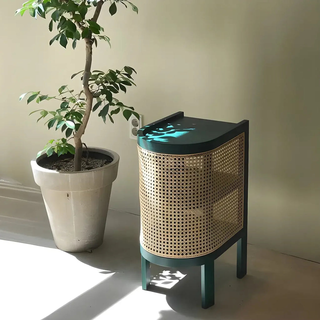 Table de chevet rustique en bois naturel avec étagères de rangement ouvertes