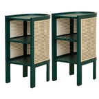 Table de chevet rustique en bois naturel avec étagères de rangement ouvertes