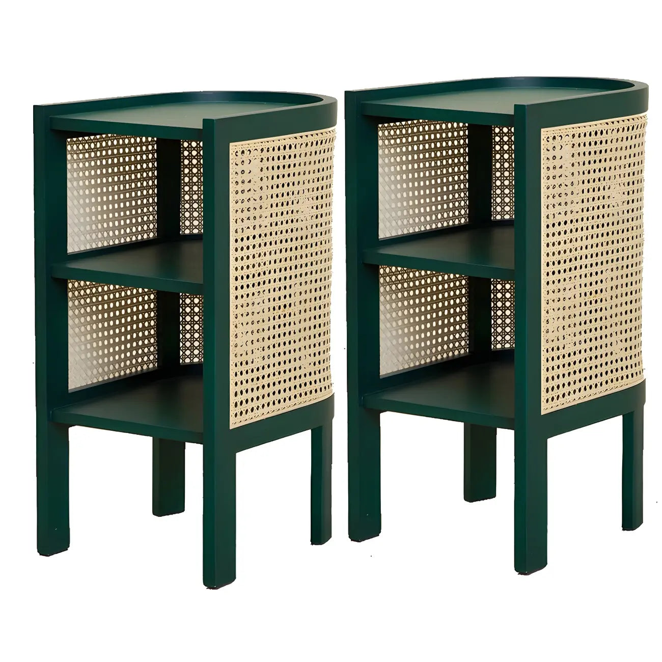 Table de chevet rustique en bois naturel avec étagères de rangement ouvertes