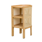 Table de chevet rustique en bois naturel avec étagères de rangement ouvertes