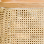 Table de chevet rustique en bois naturel avec étagères de rangement ouvertes