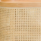 Table de chevet rustique en bois naturel avec étagères de rangement ouvertes