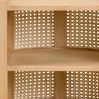 Table de chevet rustique en bois naturel avec étagères de rangement ouvertes