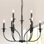 Lustres industriels noirs à hauteur réglable pour la maison