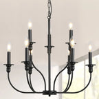 Lustres industriels noirs à hauteur réglable pour la maison