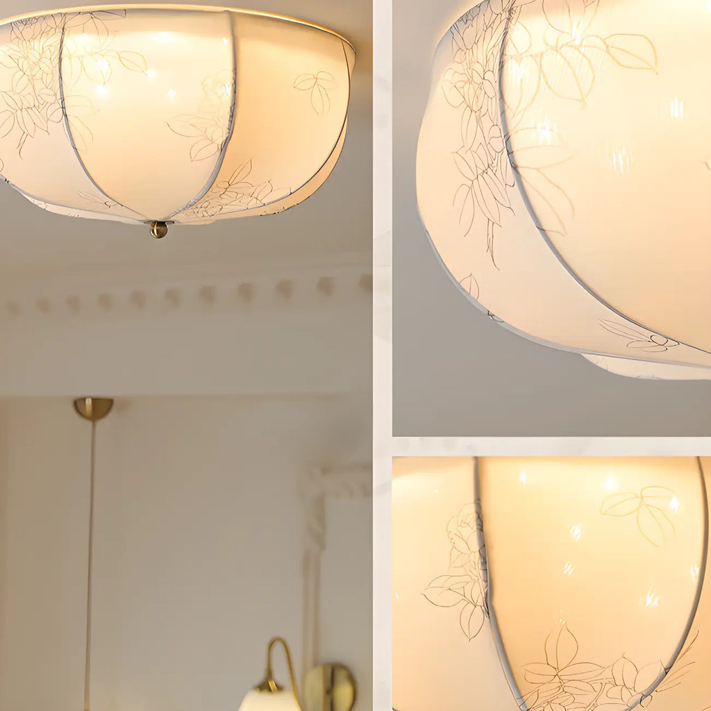 Plafonnier élégant en tissu en forme de tambour pour intérieur de maison