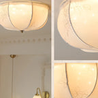 Plafonnier élégant en tissu en forme de tambour pour intérieur de maison