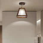 Mini plafonnier semi-encastré trapézoïdal en noyer pour la maison