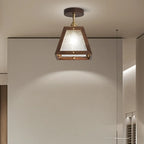 Mini plafonnier semi-encastré trapézoïdal en noyer pour la maison