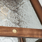 Mini plafonnier semi-encastré trapézoïdal en noyer pour la maison