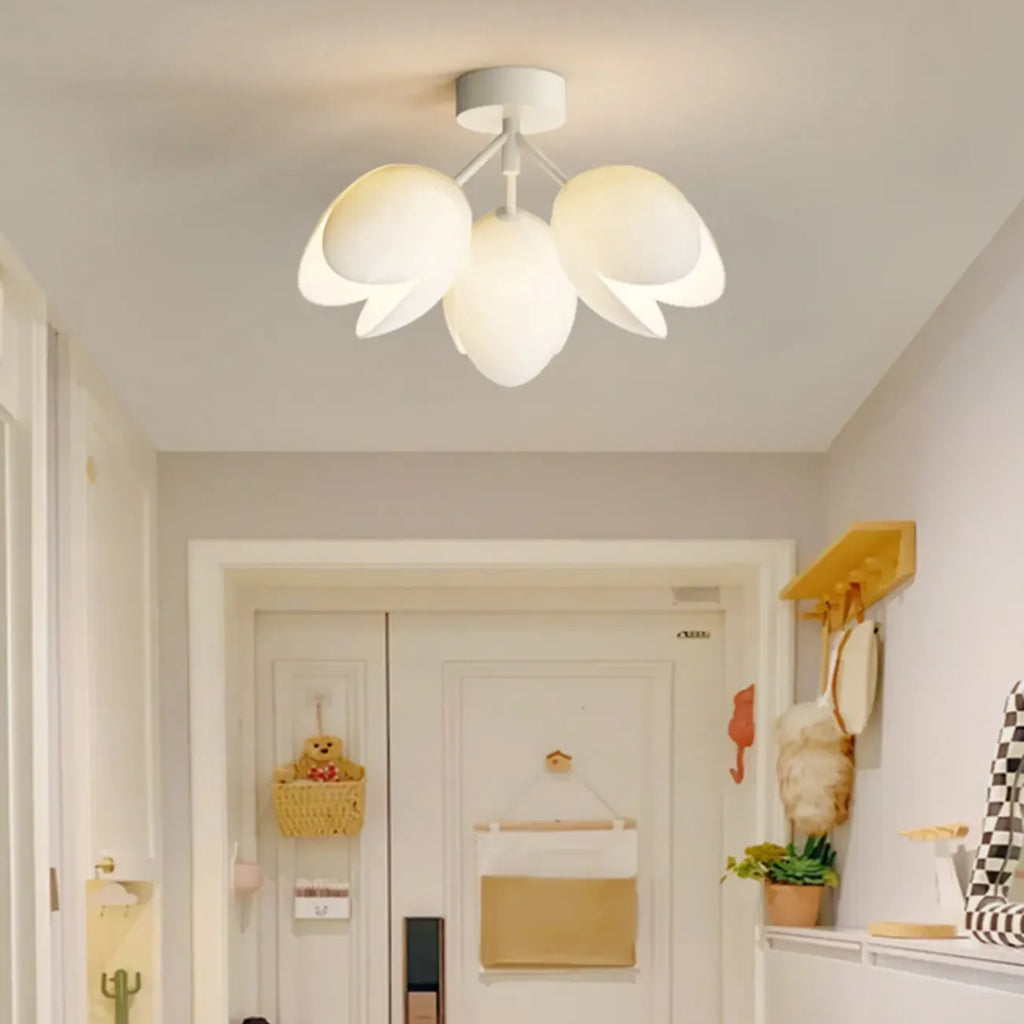 Plafonnier élégant en résine florale miniature pour salon