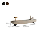 Meuble TV incurvé en pierre moderne champagne 87 avec tiroirs