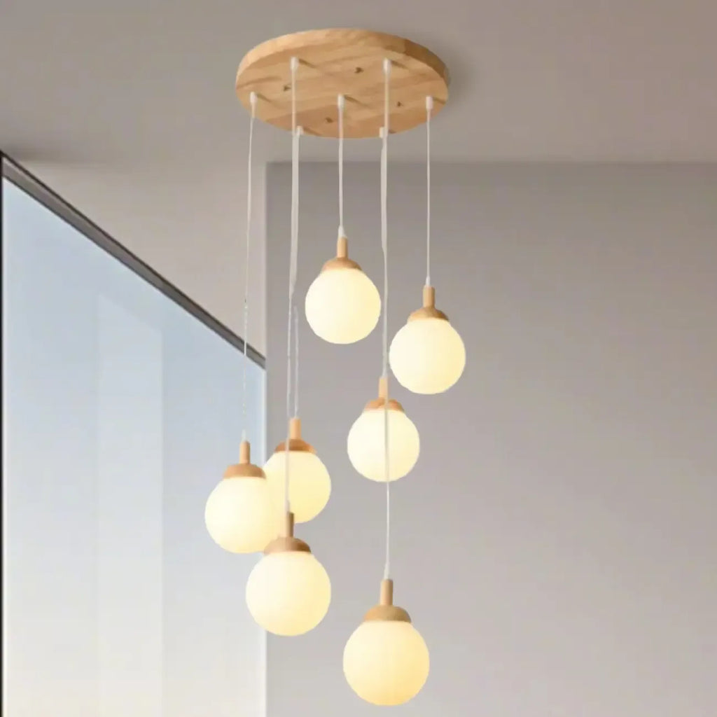 Suspension en verre opalin à longueur réglable