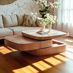 Table basse scandinave à 3 plateaux avec rangement