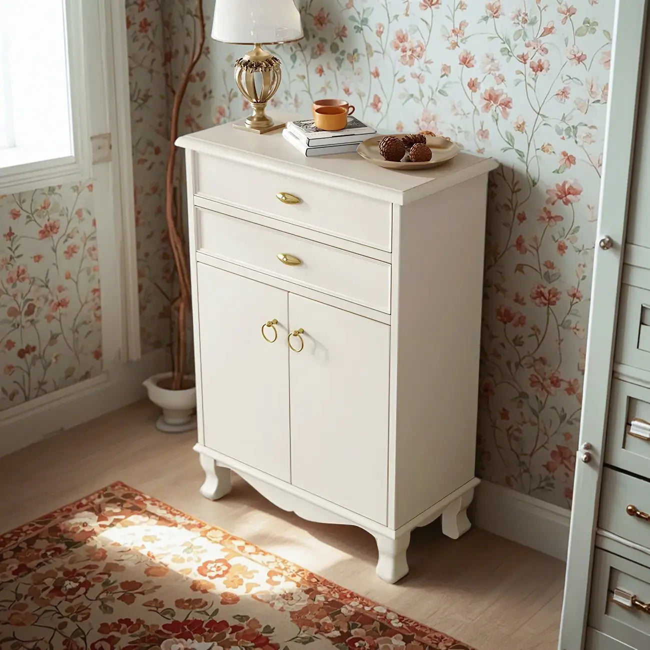 Commode combinée en chêne blanc 41H avec armoire