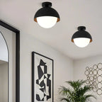 Plafonnier semi-encastré minimaliste à abat-jour mini dôme